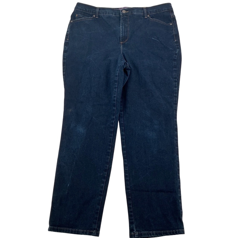 Gloria Vanderbilt Amanda Jeans Women 16W Blue Dark Wash Tapered Plus Size
